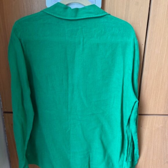 Pre-Loved Kelly Green Zara Coastal Popover with Gold Buttons - L - Picture 5 of 9